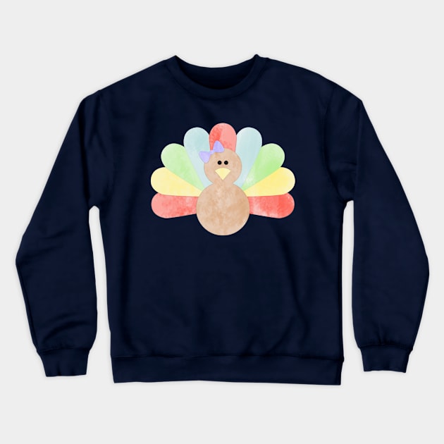 Thanksgiving Turkey with bow Crewneck Sweatshirt by MidnightSky07